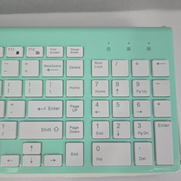 JoyAccess Slim Wireless JKB2B Keyboard & Mouse Combo - Aqua w/White Keys - Picture 5 of 16